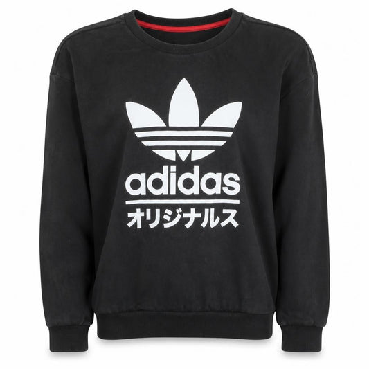Adidas Originals Womens Black XS Sweatshirt Crew Neck Logo Pullover