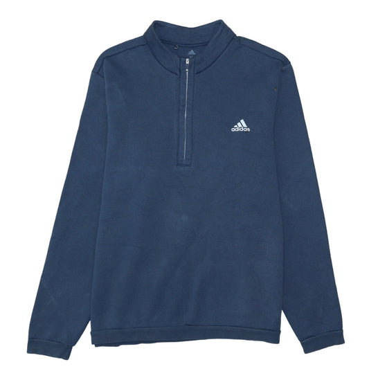 Adidas Men's Blue XL 1/4 Zip High Neck Sweatshirt