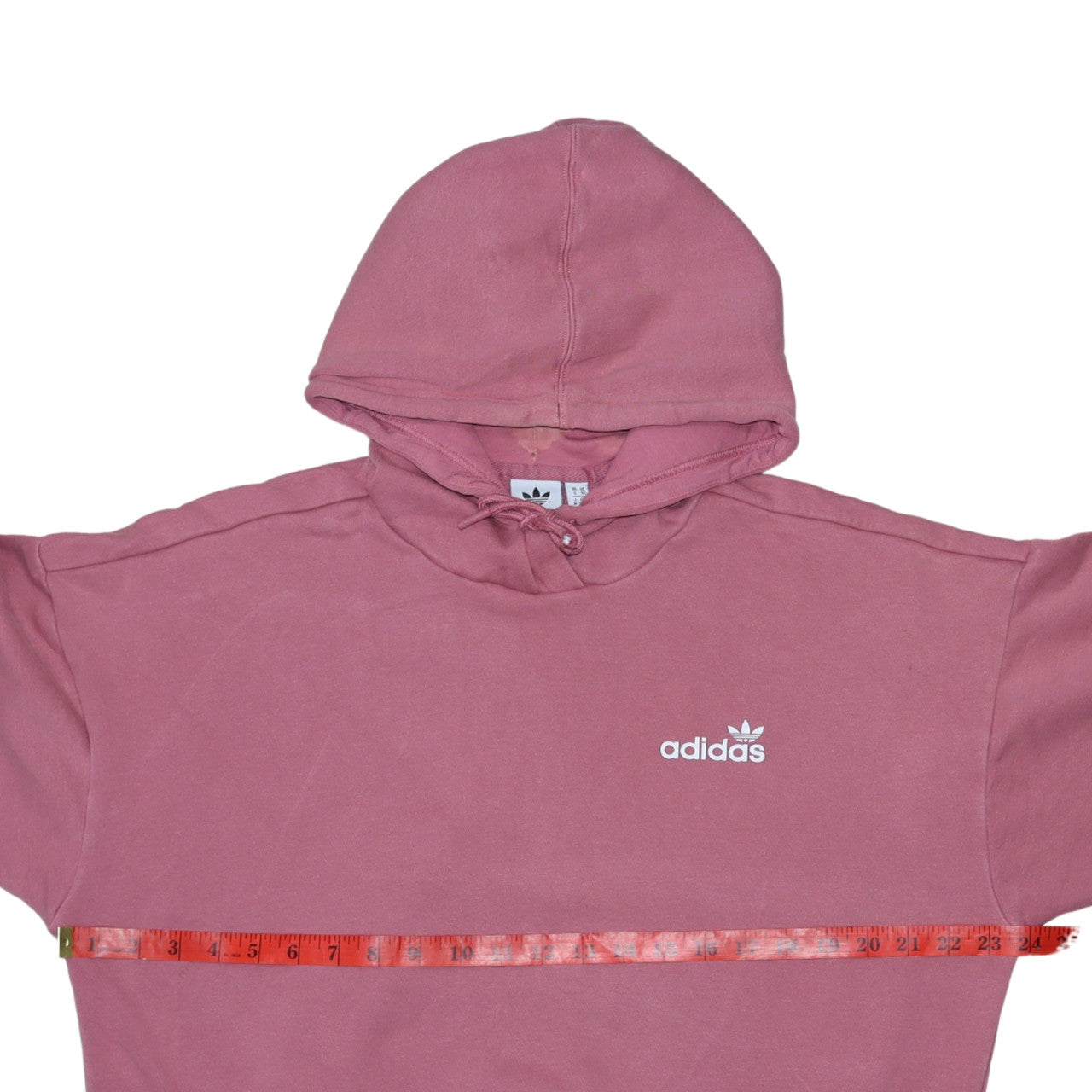 Adidas Womens Pink Pullover Hoodie XS Cotton Casual Logo Sweatshirt