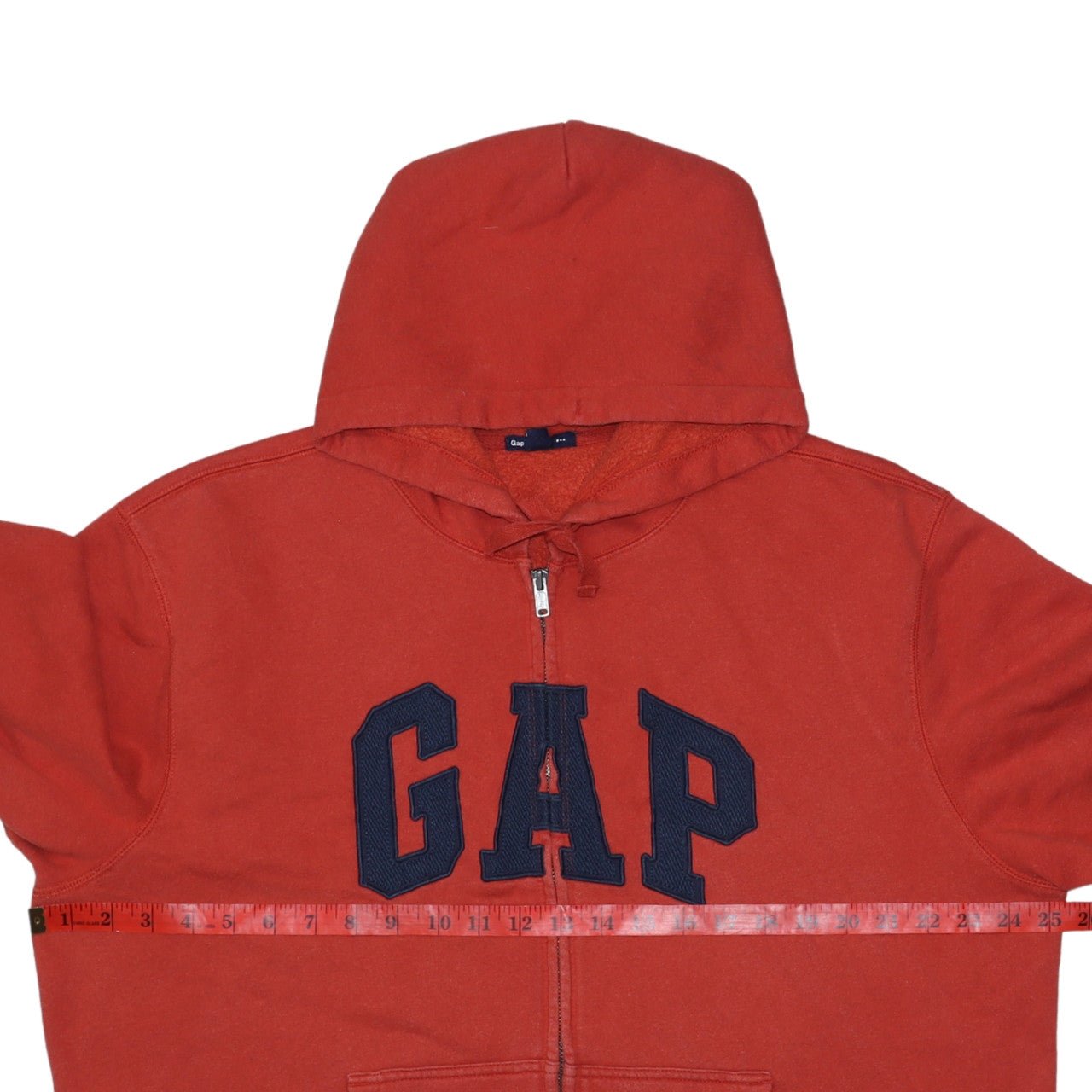 GAP Men's Red XL Full Zip Logo Hoodie Cotton Fleece Sweatshirt