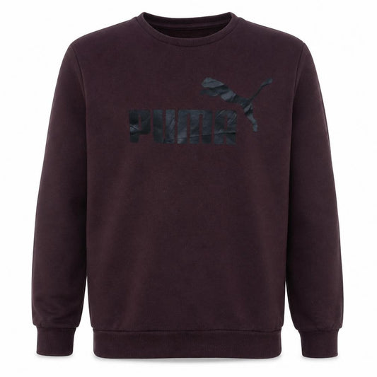 Puma Men's Brown XL Crew Neck Logo Pullover Sweatshirt