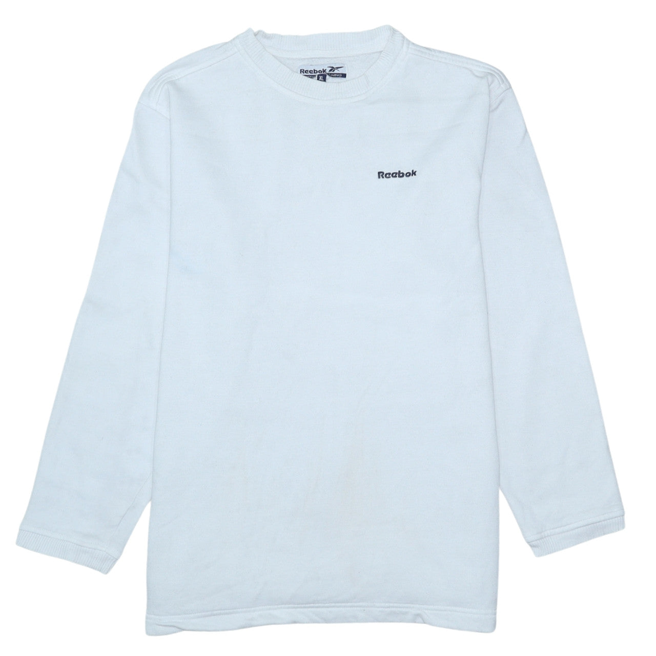 Reebok Womens White XL Crew Neck Pullover Sweatshirt