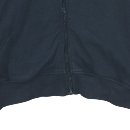 Adidas Men's Black Full Zip Hoodie Size L Blue Logo Trim