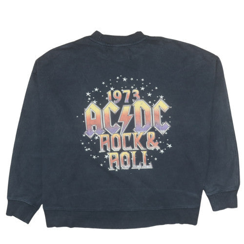NEXT Women’s Black AC/DC Rock & Roll 1973 Cotton Sweatshirt L