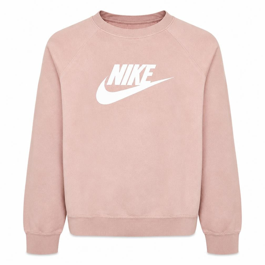 Nike Womens Pink Logo Crew Neck Pullover Sweatshirt L