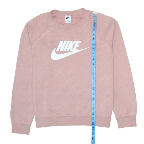 Nike Womens Pink Logo Crew Neck Pullover Sweatshirt L