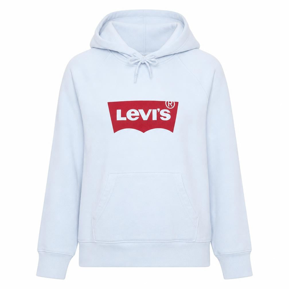 Levi's Womens White Pullover Hoodie XS Logo Print Cotton Blend