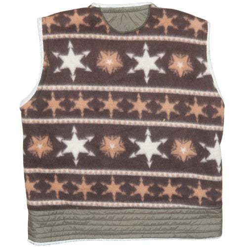 TU Women Brown Star Fleece Zip Waistcoat Size M Winter Lined