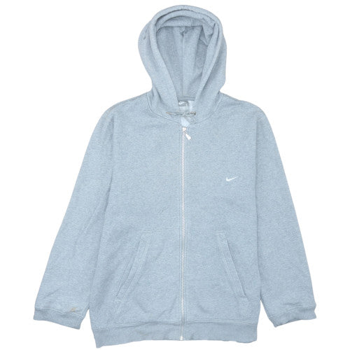 Nike Men's Grey Full Zip Hoodie L Fleece Lined Athletic Style