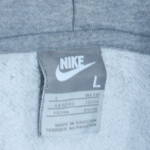 Nike Men's Grey Full Zip Hoodie L Fleece Lined Athletic Style