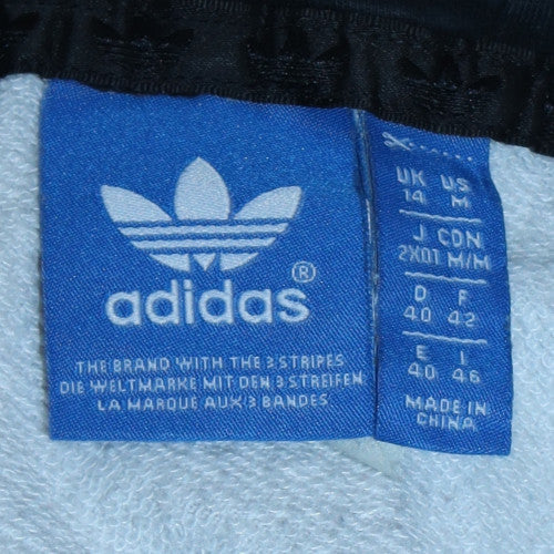 Adidas Women Black White Striped Long Sleeve Hooded Pullover Sweatshirt Size M