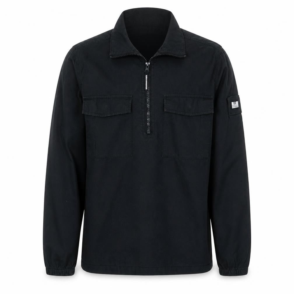 Weekend Offender Men's Black Cotton 1/2 Zip Long Sleeve Casual Shirt - Size S