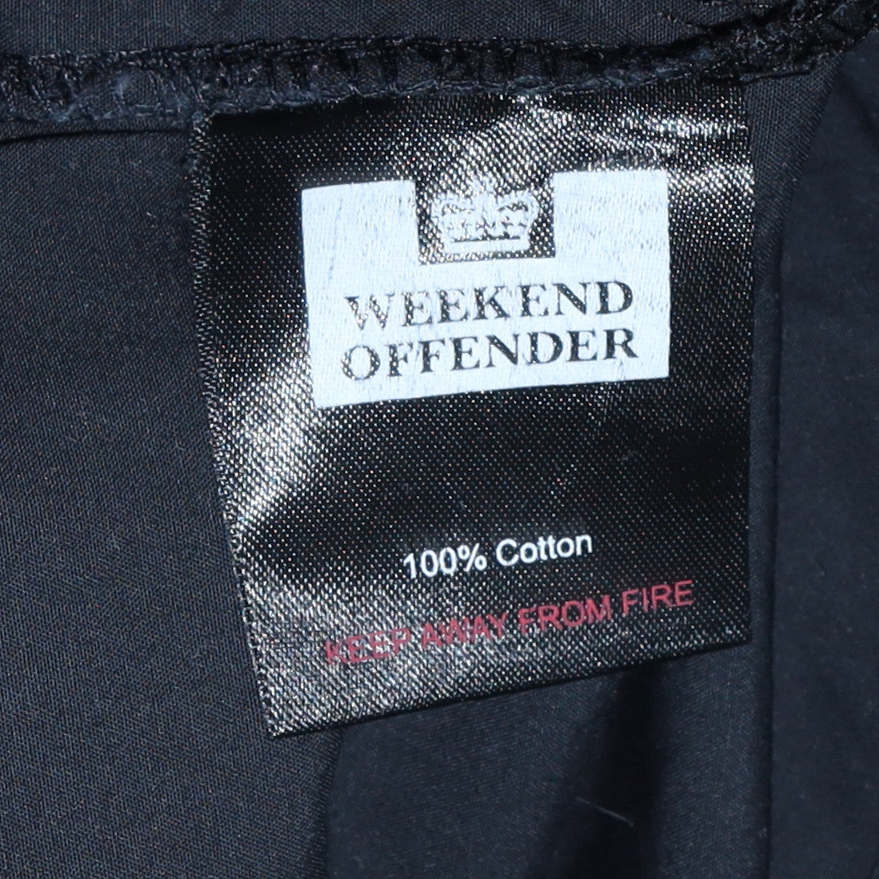 Weekend Offender Men's Black Cotton 1/2 Zip Long Sleeve Casual Shirt - Size S