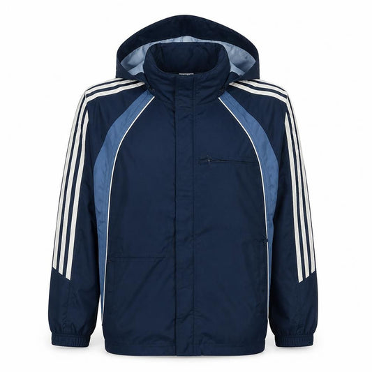Adidas Men's Blue 2XS Track Jacket Hooded Full Zip Activewear