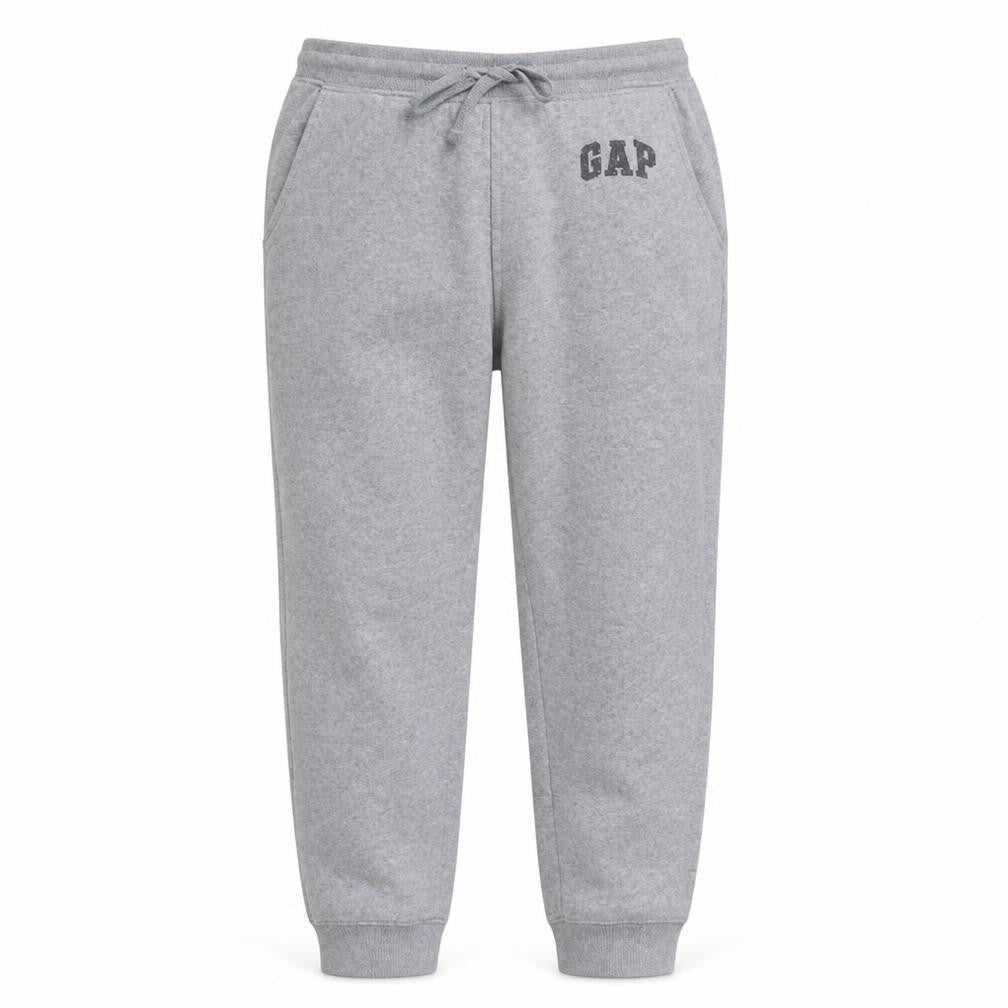GAP Men's Grey Fleece Sweatpants L Regular Fit Drawstring Logo