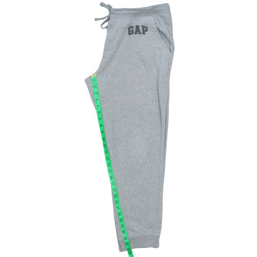 GAP Men's Grey Fleece Sweatpants L Regular Fit Drawstring Logo