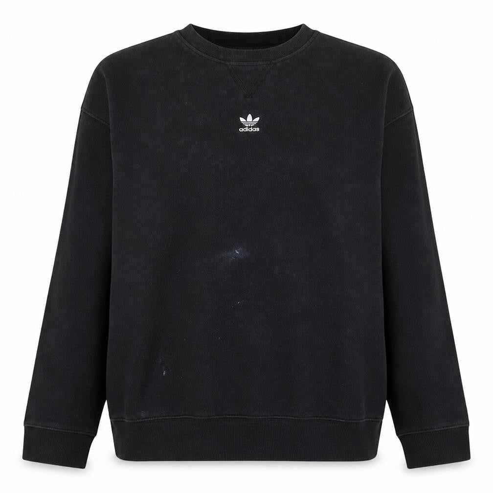 Adidas Womens Black Crew Neck Pullover Sweatshirt Size 14
