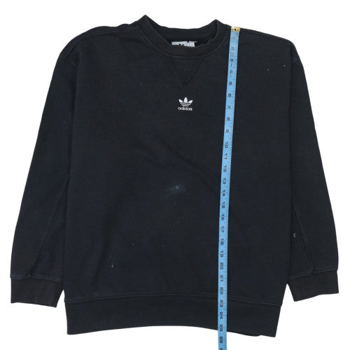 Adidas Womens Black Crew Neck Pullover Sweatshirt Size 14