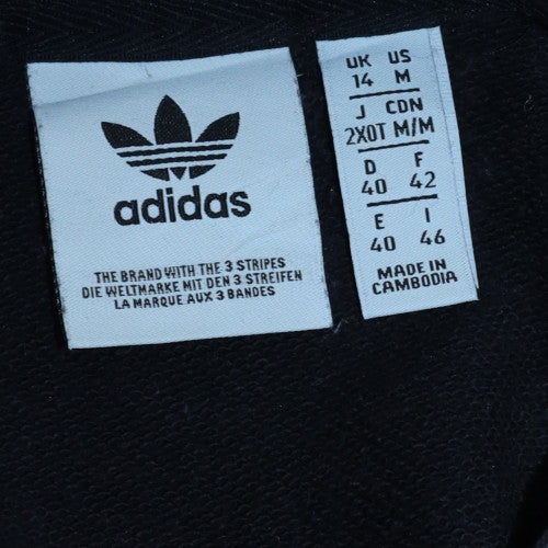 Adidas Womens Black Crew Neck Pullover Sweatshirt Size 14