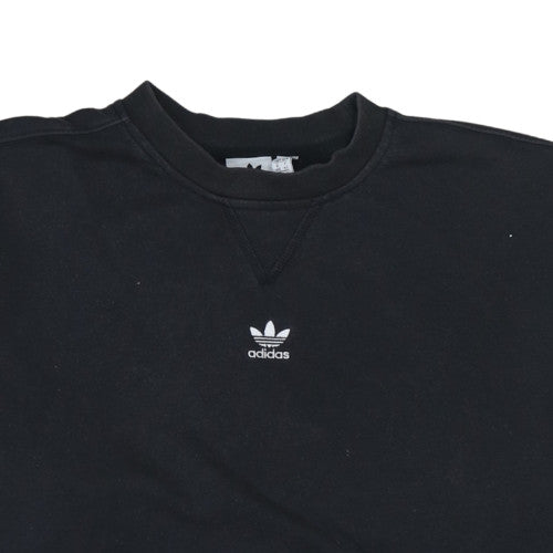 Adidas Womens Black Crew Neck Pullover Sweatshirt Size 14