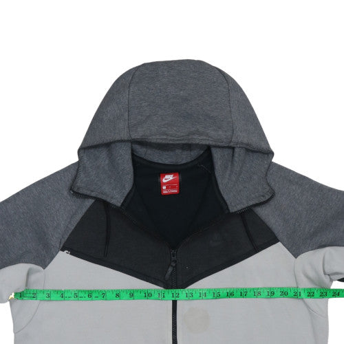 Nike Men's Grey Full Zip Hoodie L Sports Jersey Cotton Blend
