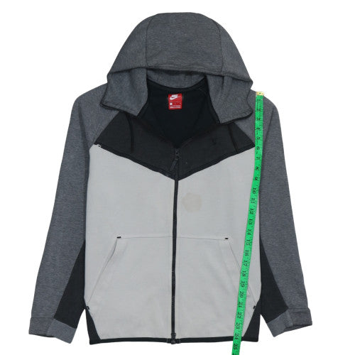 Nike Men's Grey Full Zip Hoodie L Sports Jersey Cotton Blend