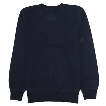 Brand and care label for Levi's boys’ black crew neck pullover sweatshirt 16 years cotton blend
