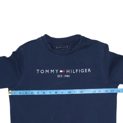 Tommy Hilfiger Boys Navy Blue Crew Neck Cotton Sweatshirt Size 164