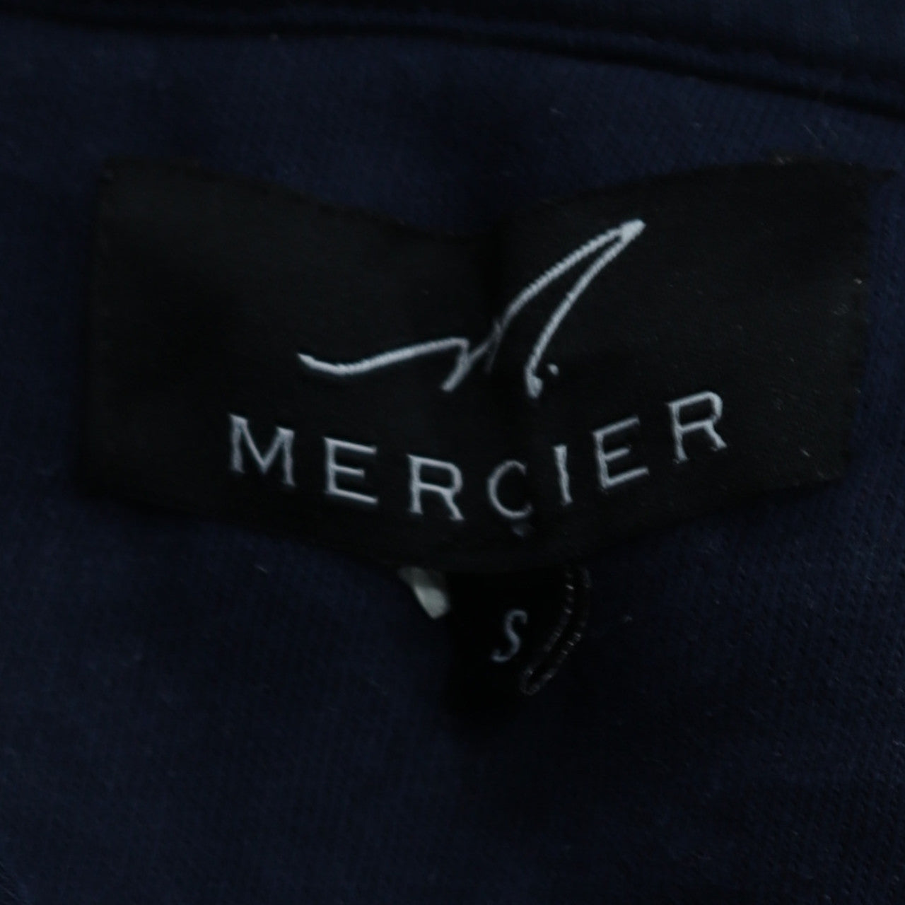 Mercier Men’s Blue Pullover Hoodie S Embroidered Logo Fleece