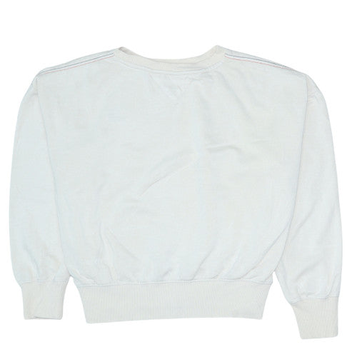 Tommy Jeans Women White Cotton Blend Crew Neck Pullover Sweatshirt M