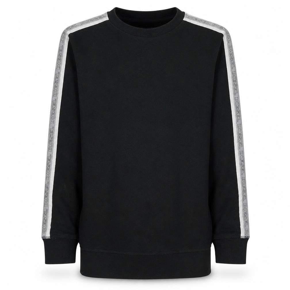 Diesel Men’s Black Crew Neck Logo Tape Sweatshirt Size M