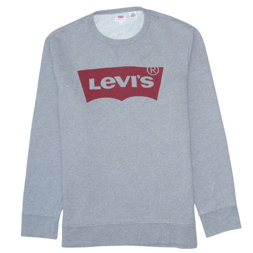 Levi's Men's Grey Logo Crew Neck Pullover Sweatshirt Size L