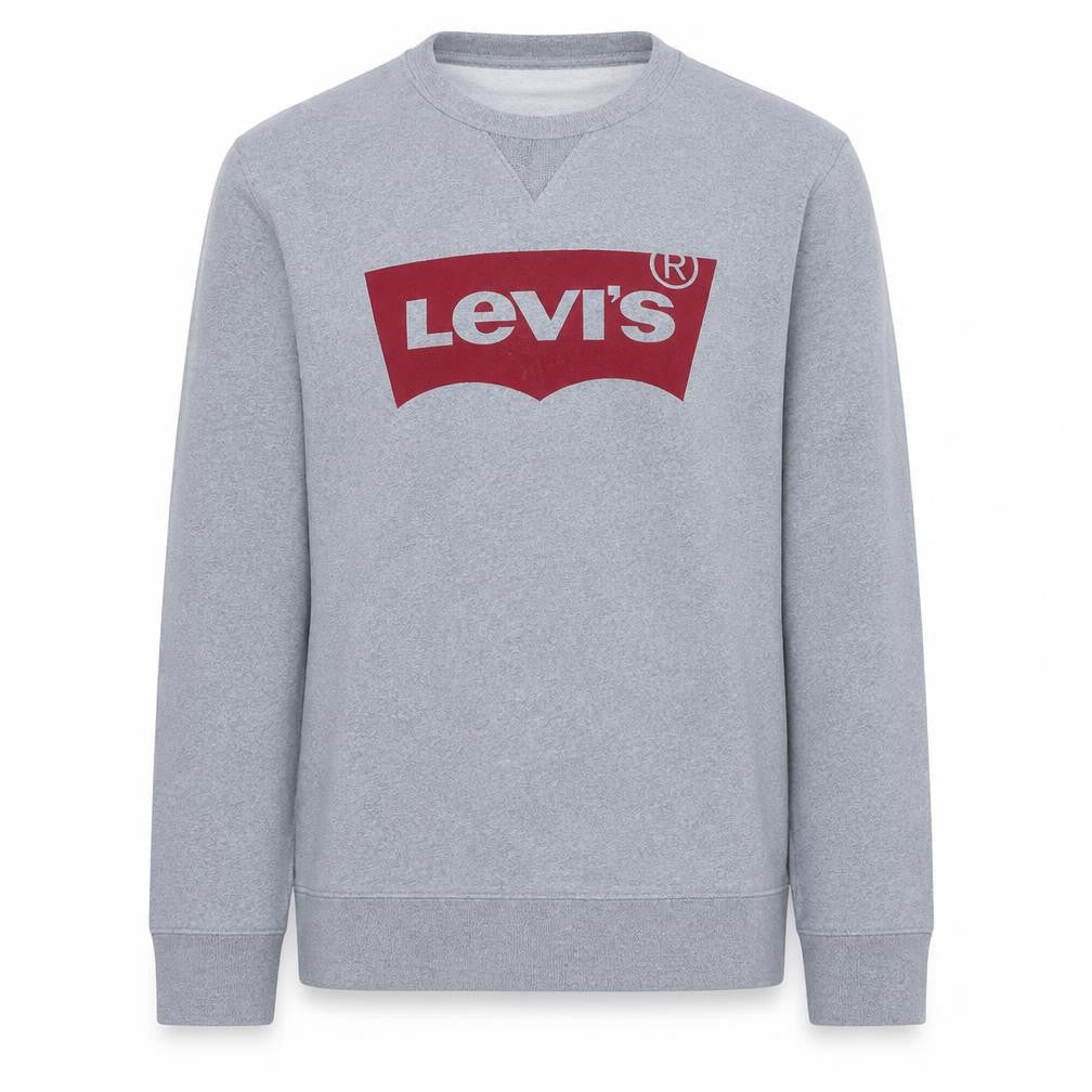 Levi's Men's Grey Logo Crew Neck Pullover Sweatshirt Size L