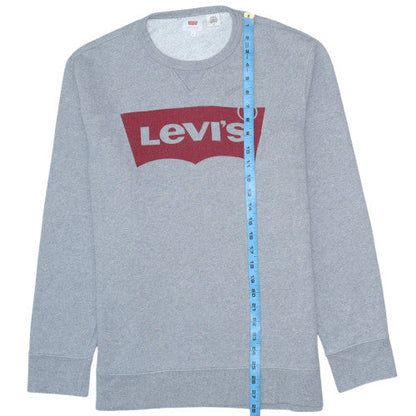 Levi's Men's Grey Logo Crew Neck Pullover Sweatshirt Size L