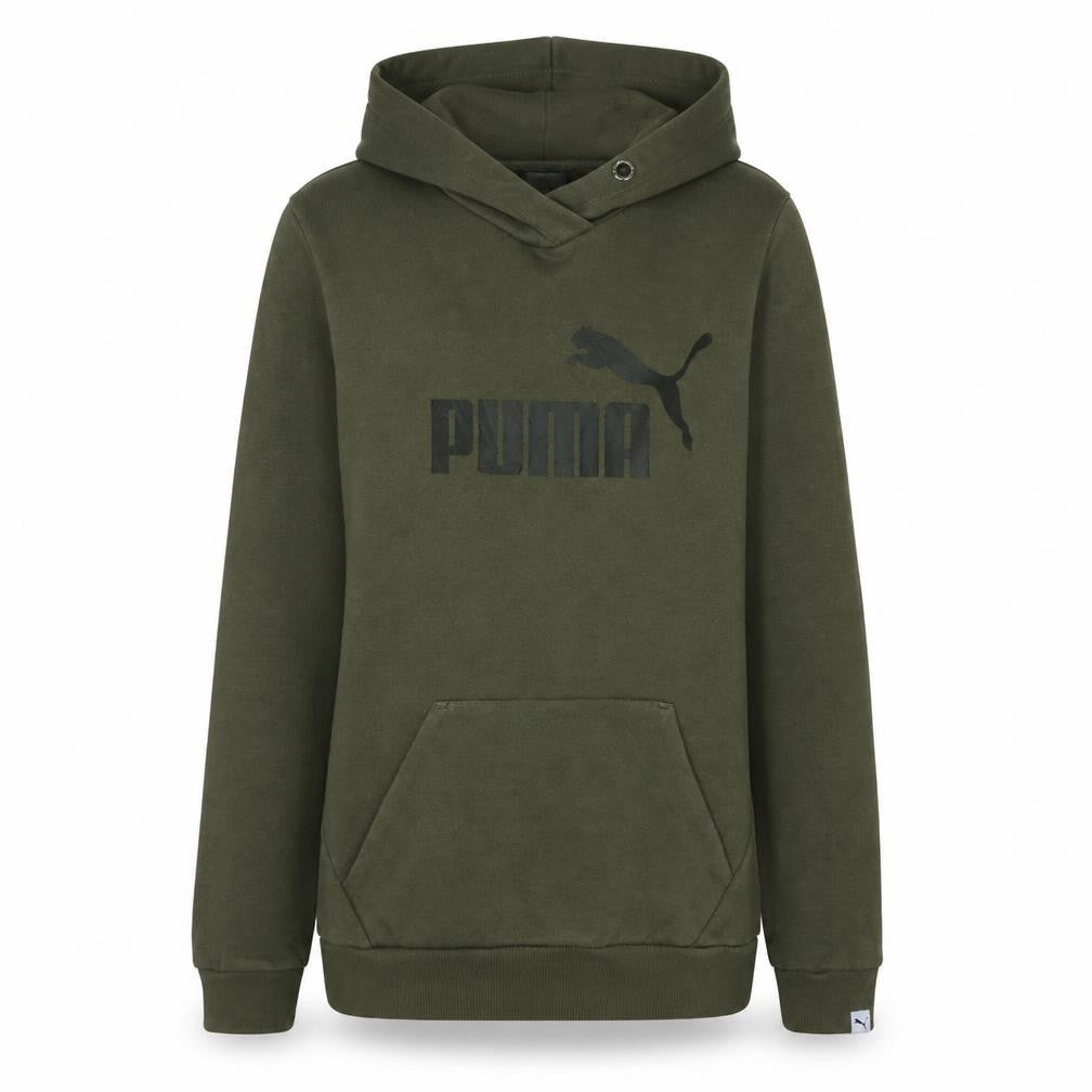 Puma Womens Green Pullover Hoodie Size 14 Logo Print Casual