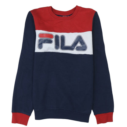 Additional front view of Fila boys’ multicoloured regular fit crew neck pullover sweatshirt 164cm