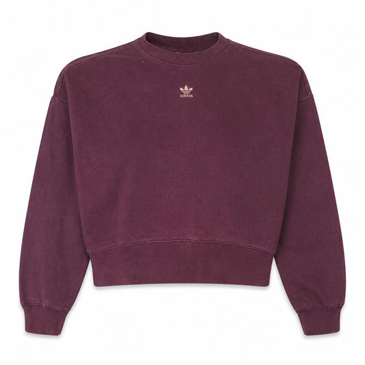 Adidas Women Burgundy Crew Neck Pullover Sweatshirt Size 10