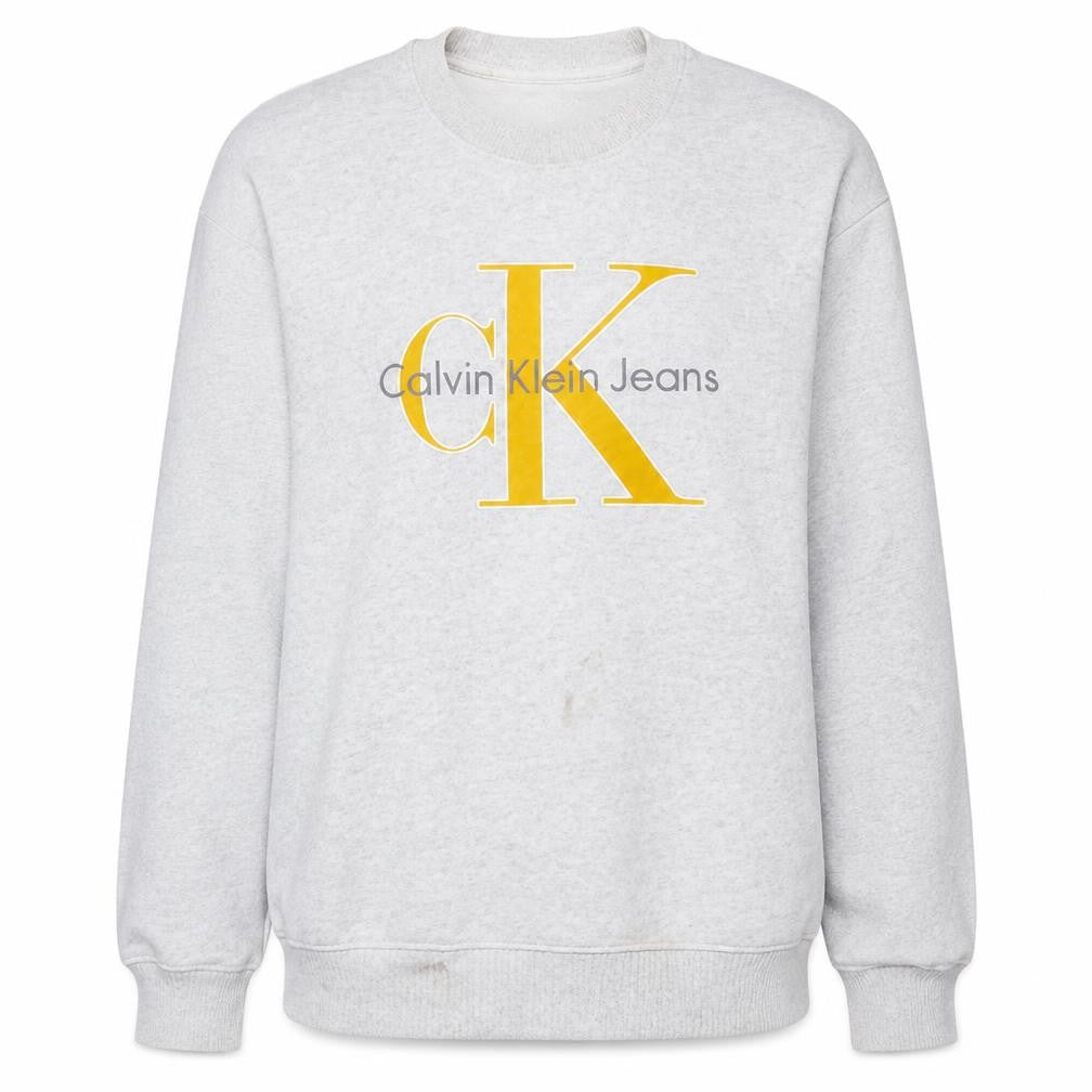 Calvin Klein Jeans Women's Grey Logo Pullover Sweatshirt M