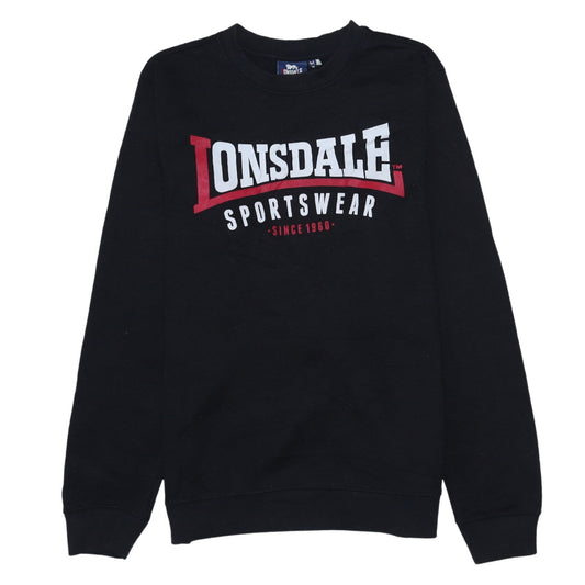 Lonsdale Men's Black Logo Pullover Sweatshirt Size M