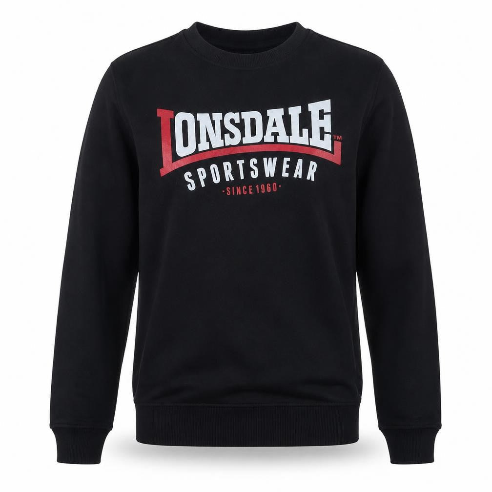 Lonsdale Men's Black Logo Pullover Sweatshirt Size M