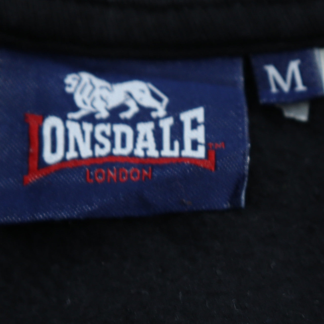 Lonsdale Men's Black Logo Pullover Sweatshirt Size M