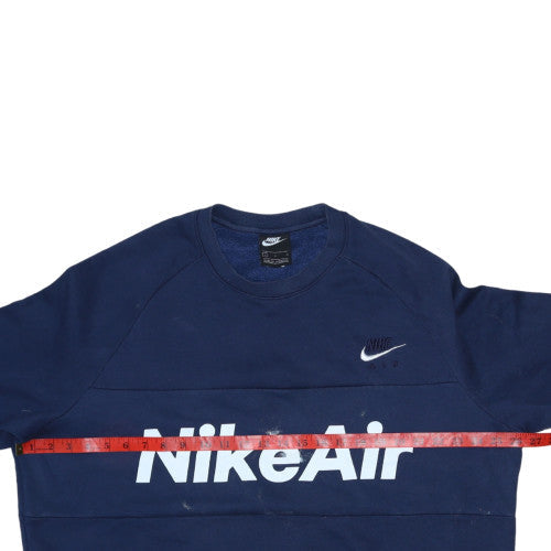 Nike Air Men's Blue Crew Neck Pullover Sweatshirt L Cotton Blend