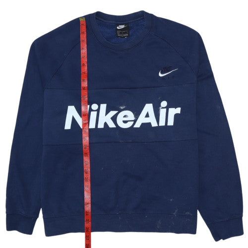 Nike Air Men's Blue Crew Neck Pullover Sweatshirt L Cotton Blend
