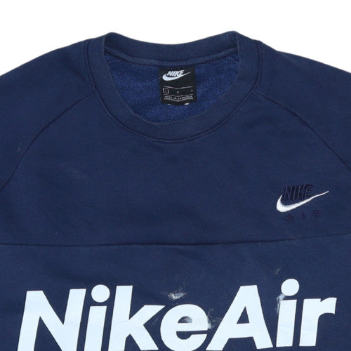 Nike Air Men's Blue Crew Neck Pullover Sweatshirt L Cotton Blend