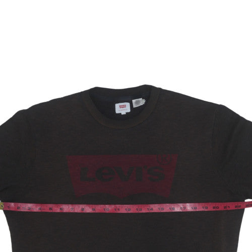 Levi's Men's Brown Logo Pullover Sweatshirt XL Crew Neck Fleece