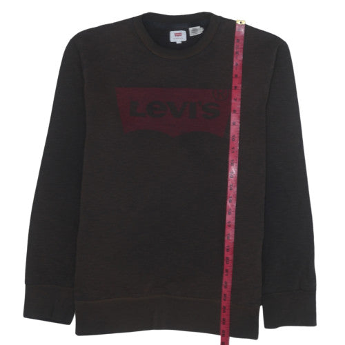 Levi's Men's Brown Logo Pullover Sweatshirt XL Crew Neck Fleece
