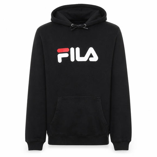 Fila Men’s Black Pullover Hoodie Small Logo Fleece Sweatshirt