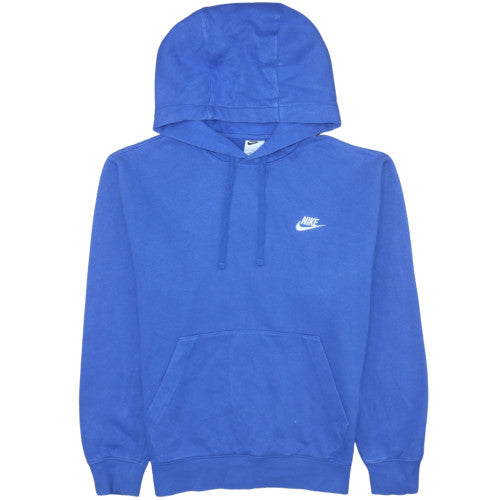 Nike Men's Blue Pullover Hoodie Small Fleece Logo Sweatshirt