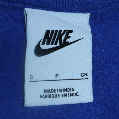 Nike Men's Blue Pullover Hoodie Small Fleece Logo Sweatshirt