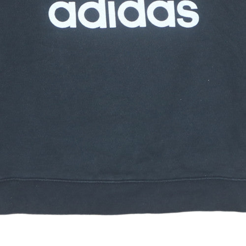 Adidas Women Black Crew Neck Long Sleeve Logo Sweatshirt UK 12